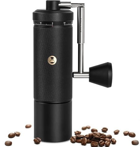 Moulin à café manuel S3 TIMEMORE, Réglage externe, Manche pliable, Corps tout en métal intégré amélioré, Espresso Moka Pour Over Café Français, Noir