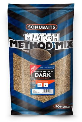 2kg SONUBAITS Match Method Mix Dark Fischfutter Angelfutter für Karpfen, F1 und Brassen