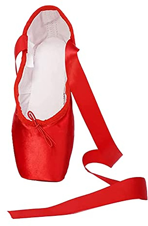 M&Catree Ballett Spitzenschuhe Ballettschläppchen Tanzschuhe mit dem genähten Band für Mädchen Damen - Rot, CN 37 (EU 36)