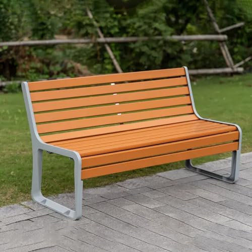 SORVA Gartenbank für den Außenbereich, Parkbank für die Terrasse, Verandabank, mit Rahmen aus Aluminiumguss, Sitzfläche mit Lattenrost, für Hinterhof, Balkon und Garten (Größe: 150 cm/59 Zoll B)