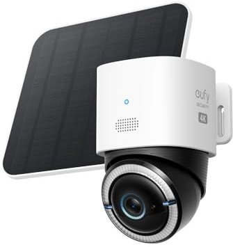 eufy 4G LTE Überwachungskamera mit WLAN, 4K UHD Schwenk-Neige-Funktion, Kabellos, Solarbetrieben mit Solarpanel, KI-basierte Personen-/Fahrzeugverfolgung, inklusive SIM-Karte (Generalüberholt)