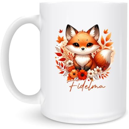 Drinking Cup Fox Jumbo Mug Durable White Mug with Handle Funny Stoneware Coffee Mug for Kitchen Beer 330Ml