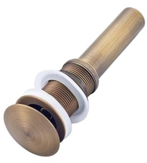 Pop up Bouchon de Vidange Robinet de vidange Pop-Up for Salle de Bains en Laiton Antique, Robinet de vidange d'évier sans trop-Plein