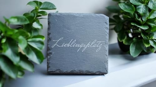 Lieblingsmensch oder Lieblingsplatz - elegante Schiefertafel gelasert als Deko oder zum verschenken (Lieblingsplatz)