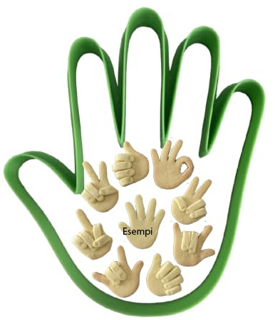 Tagliabiscotti.it - Mano - Cookies Cutter - Tagliabiscotti - Stampo per creare biscotti a forma di mano con gesti - Cutter - Dimensione 10cm x 8,5cm x 1,2cm - colore casuale