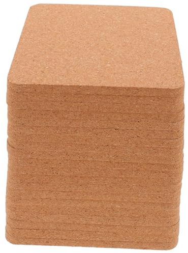 OKUMEYR 20piezas Posavasos De Madera Natural Antideslizantes y Resistentes Al De De Corcho Aislantes y Antihumedad para Protección De Superficies