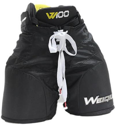 Lljsszr Pantaloni Protettivi da Hockey su Ghiaccio per Bambini con Vita Regolabile, L
