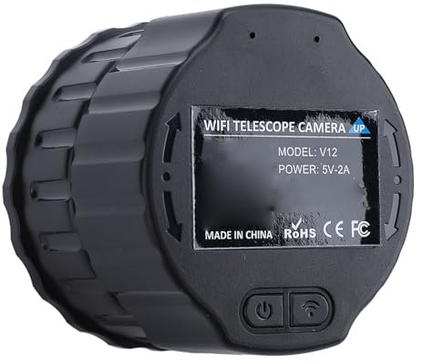 Bonbela WiFi Drahtloses Digitales Okular 4MP 2K-Videoaufzeichnung Integrierte WiFi-Apps Elektronische Okularkamera für 1,18-1,97-Zoll-Teleskope (Schwarz)