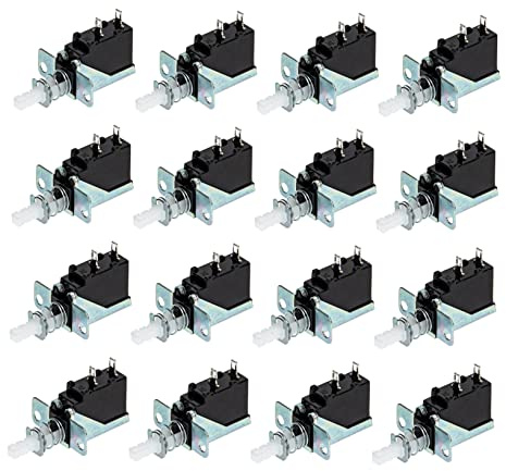 HOMSFOU 20pcs Self-locking Switch Straight Key Range Hood Power Two-legged Switch for Kitchen Hood Range Vent