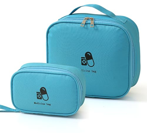 Zasjon 2 Pièces Trousse de Secours Vide, Trousse Premiers Secours Voyage Portable Sac de Médecine, Medicaments Sac de Rangement de Médicaments pour Maison, Bureau, Voyages