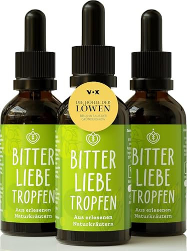 BitterLiebe Bittertropfen - Bitterstoffe aus hochwertigen Bitterkräutern - Tropfen mit praktischem Pipettenverschluss - inspiriert durch Hildegard von Bingen - 50ml