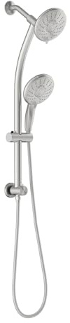 Sarlai Shower Riser Kit,High Pressure 5 Spray Jet Modes Shower Head,5 inch Hower Head and Hose 2-Way Diverter,Suitable for Bathrooms,Brushed Nickel
