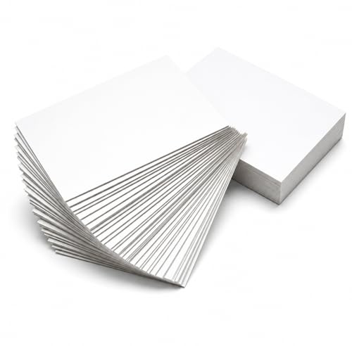 CHEOTIME 100 Sheets A6 Blank Card, 15 X 10CM, 250GSM White Cardstock Paper Printable Postcard Thick Plain Index Card Pack for DIY, Arts Crafting, Home and Office Use (Right Angle)