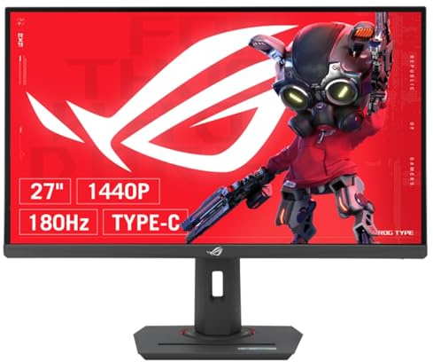 ASUS ROG Strix XG27ACMS QHD Gaming Monitor (27 Zoll, 2560 x 1440, 0,3ms Reaktionszeit, Fast IPS, 320Hz (OC), ELMB Sync, USB Type-C, G-Sync kompatibel, DisplayWidget Center, Stativanschluss, HDR)