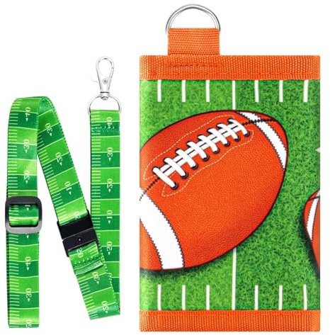 WAWSAM Portefeuille pour Enfants Portefeuille de Rugby pour Garçons avec lanière Porte-Monnaie de Rugby Portefeuilles de Rangement à Fermeture éclair Compact à Trois Volets Porte-Monnaie