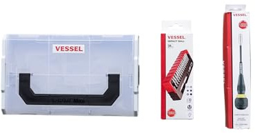 Vessel L-Box Mini with No.2200 Ratcheting Ball Grip & 31 Piece Bit Set
