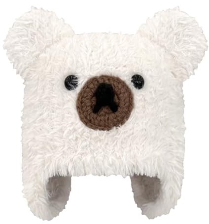 Rayson Winter Damen Mütze Warme Weiche Strickmütze mit Bärenohren Eindicken Flauschige Beanie mit Ohrenschützern