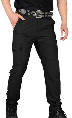 TOFOTL Pantaloni da Lavoro Uomo Pantalone Tuta Invernale Escursionismo Convertibili Impermeabili Tasconi Baggy Eleganti da Pantaloni Uomo Velluto Abbigliamento Elegante Felpato 11-Nero L