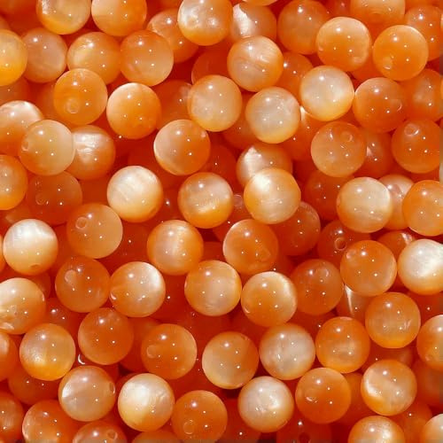 30pcs/lot 8/10/12mm Resin Cat Eye Round Seed Beads Jewellery Making DIY Jewelry Materials Bracelet Necklace Supplies Accessories-30PCS Orange-8mm