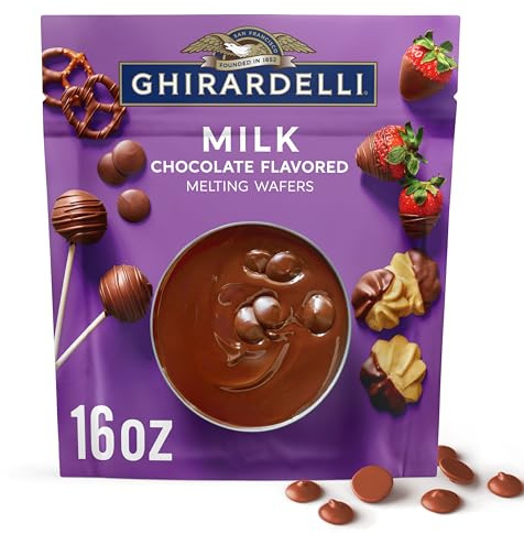 GHIRARDELLI Milk Chocolate Flavored Melting Wafers, 16 oz Bag – Easy Melt Candy Coating for Baking, Dipping and Dessert Decorating