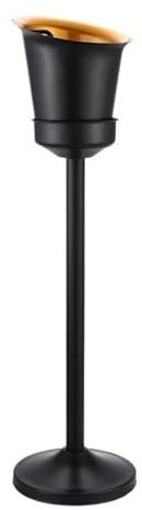 Seau à Glace Seau à glace avec support, récipient glaçons en acier inoxydable for fêtes, bars, karaokés, barbecues et maison Seau à Vin(Noir,Petit)