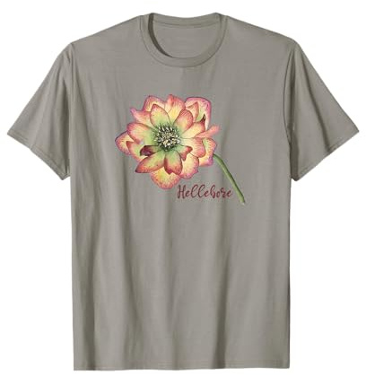 Fleur d'hellébore, Motif botanique Peint à la Main T-Shirt