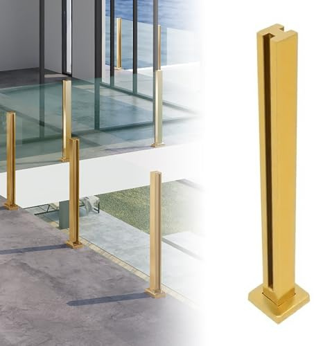 Elegante barandilla de cristal sin marco para balcón, elegante barrera de seguridad para exteriores para terrazas y patios, diseño moderno de balaustrada, duradera, resistente a la intemperie, fácil