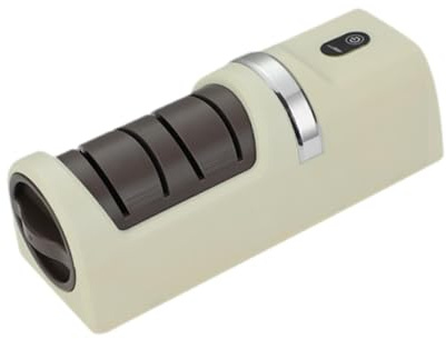HuadaXtai Affûteur électrique pour Couteaux de Cuisine, Ciseaux et Outils D'extérieur avec Option D'affûtage Automatique et Base Antidérapante En, Blanc