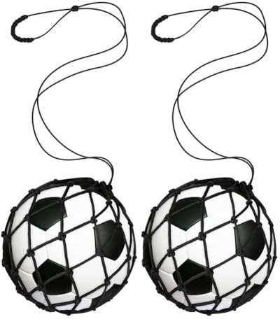 Bosiyrggrl 2 Pièces Football Kick Trainer Filet de Ballon de Football, pour Ballon Taille 3, 4, 5, Solo Soccer Kick Practice Training Aid Noir