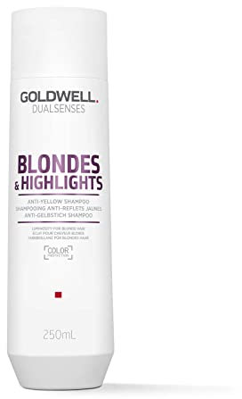 Goldwell Blonde & Highlights, Shampoo antigiallo per capelli colorati o naturali, 250 ml