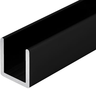 CRL Matte Black Frameless Shower Door Aluminum Deep U-Channel for 1/2 Thick Glass - 95 in long