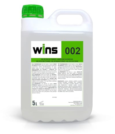 WINS – Gel Jabón Corporal y de Manos 002 | Garrafa 5 L | Limpieza Suave para Uso Diario | Apto para Higiene Personal en Hogar y Colectividades | 100% Made in Spain