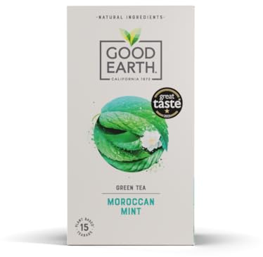 Good Earth Tea Co. Moroccan Mint Tea Bags – Refreshing Green Blend with Mint and Sweet Spearmint – 15 Plant-Based Teabags