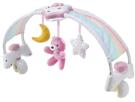 Chicco Rainbow Sky Arco Lettino Neonato 2in1 Evolutivo Compatibile Next2Me, Pannello Culla con Arco Arcobaleno e Luce Notturna Bambini con Musica Rilassante e Morbidi Ciondoli - Giochi Neonati 0+ Mesi