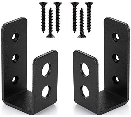 VANROUG 2 x 4 Tür-Barricade-Klammern, 2 Stück, robuste Stahlstange, Sicherheits-Türschloss, Halterung, für 2 x 4 Holz, Sicherheits-U-Klammer als Türverstärkung