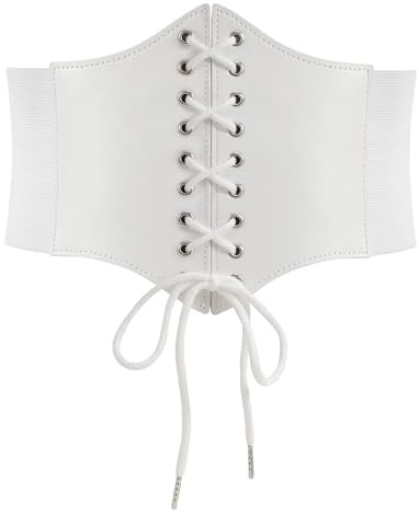 WERFORU Frauen Tied Waspie Gürtel Breiter Schnürgürtel Korsett Elastische Taille Gürtel für Halloween Party