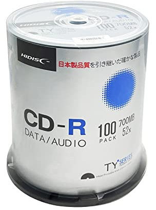 HIDISC TY Series Blue CD-R 52 X 700 MB Bianco Inchiostro Hub Stampabile Media Disc - 100 Cake Box
