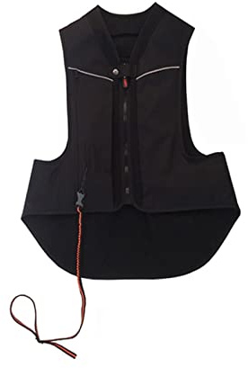 YXYMOTEFLY Gilet Airbag Da Moto Giacca Protettiva for Bici Da Corsa Protezione for La Schiena Gilet Gonfiabile Unisex for Attrezzatura Da Equitazione, Bicicletta, Dirt Bike(Color:Black,Size:S)