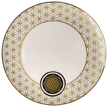 Plato Lotus - Flor de la vida blanca Yin Yang