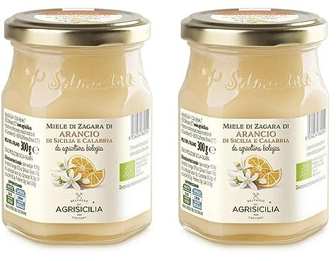 Agrisicilia Miele Di Arancio Da Agricoltura Biologica - 300 g (Confezione da 2)