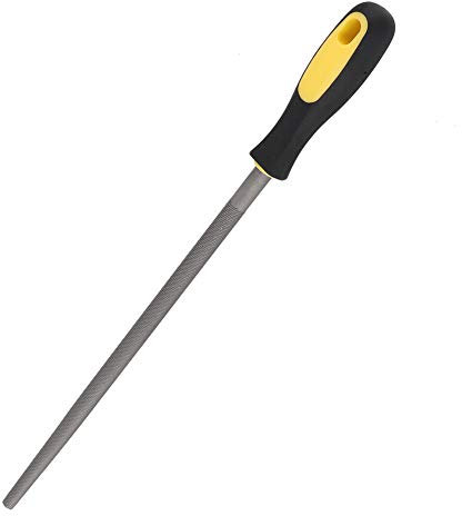 JEOZBM Lima de Molino Redonda de 12 Pulgadas, Lima de Acero Duradera, Escofina de Acero para Lima de Metal Redonda, Afilador de Herramientas para Proyectos de Metal Profesionales(12in-Dientes Finos)