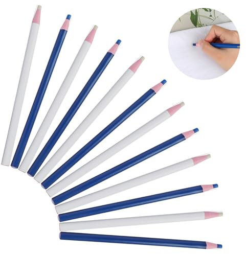 lahnao 12 Stück Schneiderkreide, Nähen Schneiderkreidestift, Löslicher Stoffkreide, 17cm Nähkreide für Schneiderei,Nähen,Stoff,Handwerk (2 Farben)