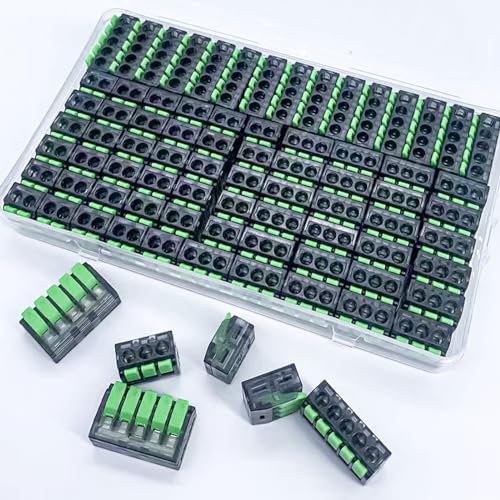 DOMAXWILL Kabelverbinder Kabelklemmen Elektro, 75 Stück klemmen elektro Verbindungsklemmen Klemme, 4mm² Leiter Klemme Lüsterklemmen Verbindungsklemme Kombiniert Werden für Feste Kabe 2-3-5 Leiter