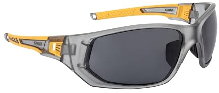 DEWALT DPG112-2D Miter™ Premium Vented No-Slip Safety Glasses – Smoke Lens – Vented Frame & Lenses – Rubber Temples & Nosepiece – 1 Pair