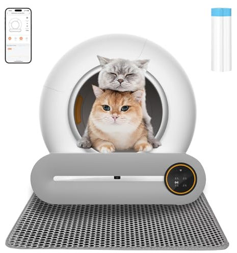 Selbstreinigende Katzentoilette 65L Automatisches Katzenklo mit Katzenklo Matte Self Cleaning Cat Litter Box Elektrisches Cat Toilet für 2 Katzen (Type A)