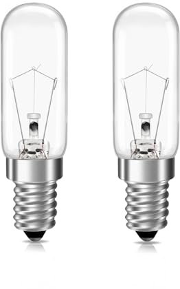 Liuyife 2 Pezzi E14 Lampadina Cappa Cucina, Dimmerabile, Bianco Caldo 2700K, 350LM, T22 Lampada Tubolare per cappa aspirante, lampadari, lampade da tavolo