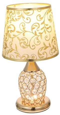 Artibetter Tischlampe Gold aus Aluminiumlegierung und Glas Dekorative Tischleuchte für Innenbereich Einfache und Moderne Nachtischlampe für Schlafzimmer und Hotel