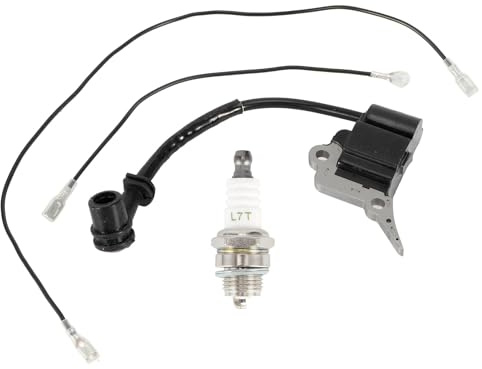 plplaaoo Ignition Coil Module, Chainsaw Spare Parts Ignition Coil with Sparking Plug Compatible with Zenoah Timberpro Chainsaw Lawnflite High Accuracy Rubber and Aluminum Alloy