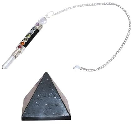 Vediknectar® Heilpendel schwarzer Turmalin Stein Kristallpyramide Chakra natürliche Edelsteine Feng-Shui-Kristallspitzenanhänger Pendel zum Pendeln spiritueller Chakrastein religiöse Geschenke