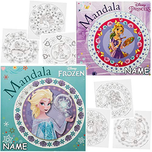 alles-meine.de GmbH 2 Stück große Malbücher - Mandala - quadratisch - inkl. Name - Motive - Mädchen - Dicke Kindermalbücher - 24 Seiten - für Stifte & Wassermalfarben - Bastelb..